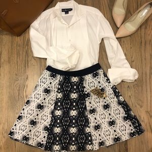 Parker Navy and White Skirt SZ M